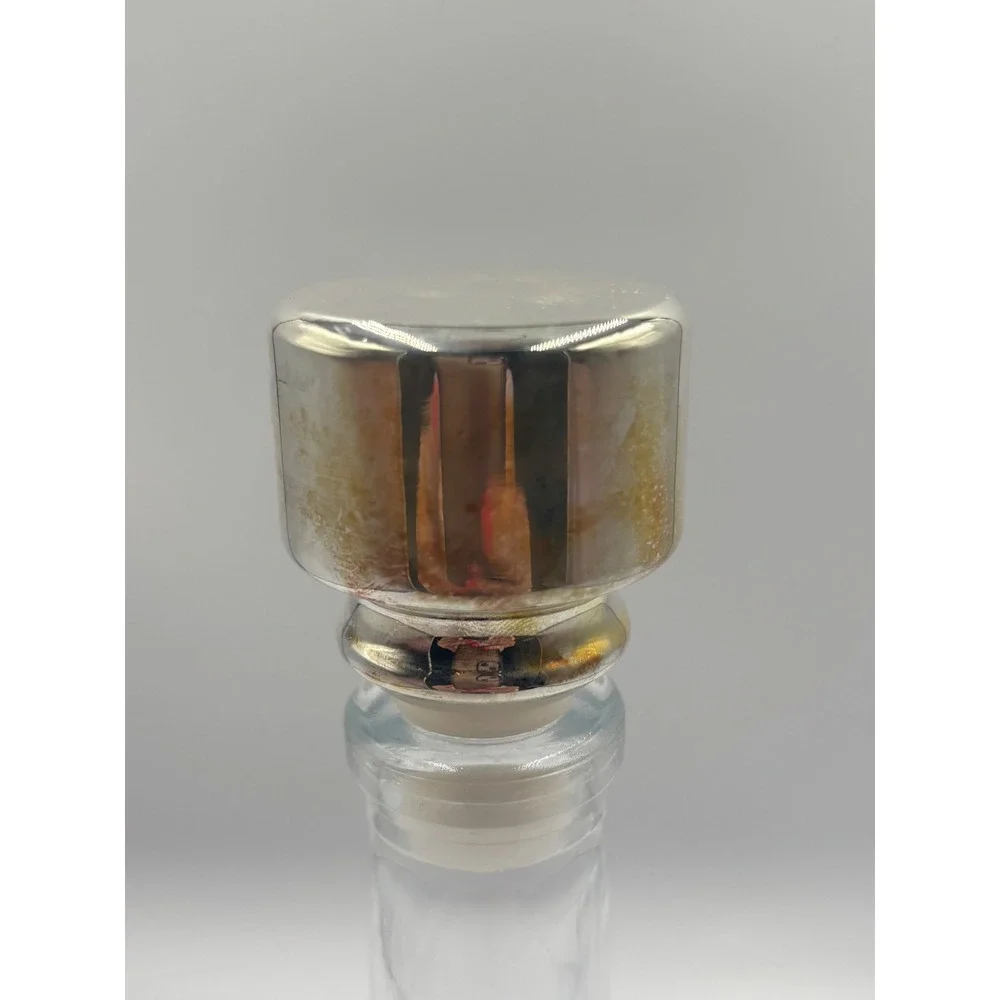 Studio Silversmiths Glass Wine Decanter with Silver Grape Medallion and Stopper
